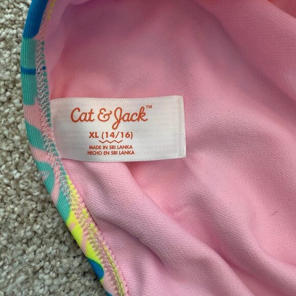 NWT Cat and Jack Tropical Leaf Print Ruffles One Piece Swim Girls XL (14/16) - Picture 7 of 8